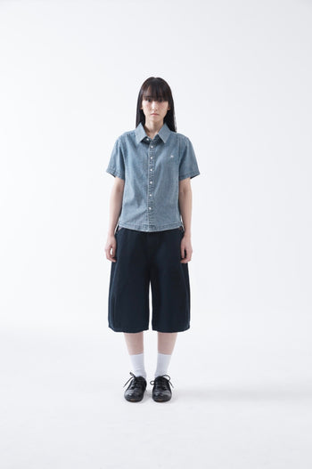 TCM - check pocket half pants (navy) P-C171
