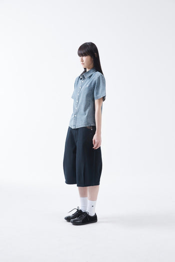 TCM - check pocket half pants (navy) P-C171
