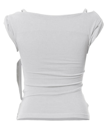 FLARE UP - Layered Bustier T-Shirt 疊層胸衣T卹 T-F1090 (白色)