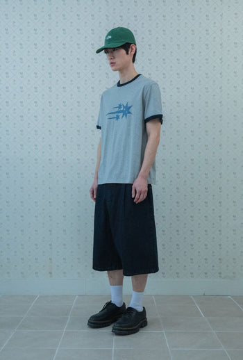 NICEGHOSTCLUB - RUSH 3STAR BASIC RINGER TEE 基本款圓領T恤 [淺灰色] T-N217
