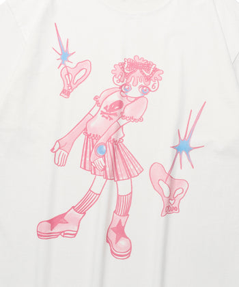 NICEGHOSTCLUB -  star shoes girl big big tee [白色] T-N1035