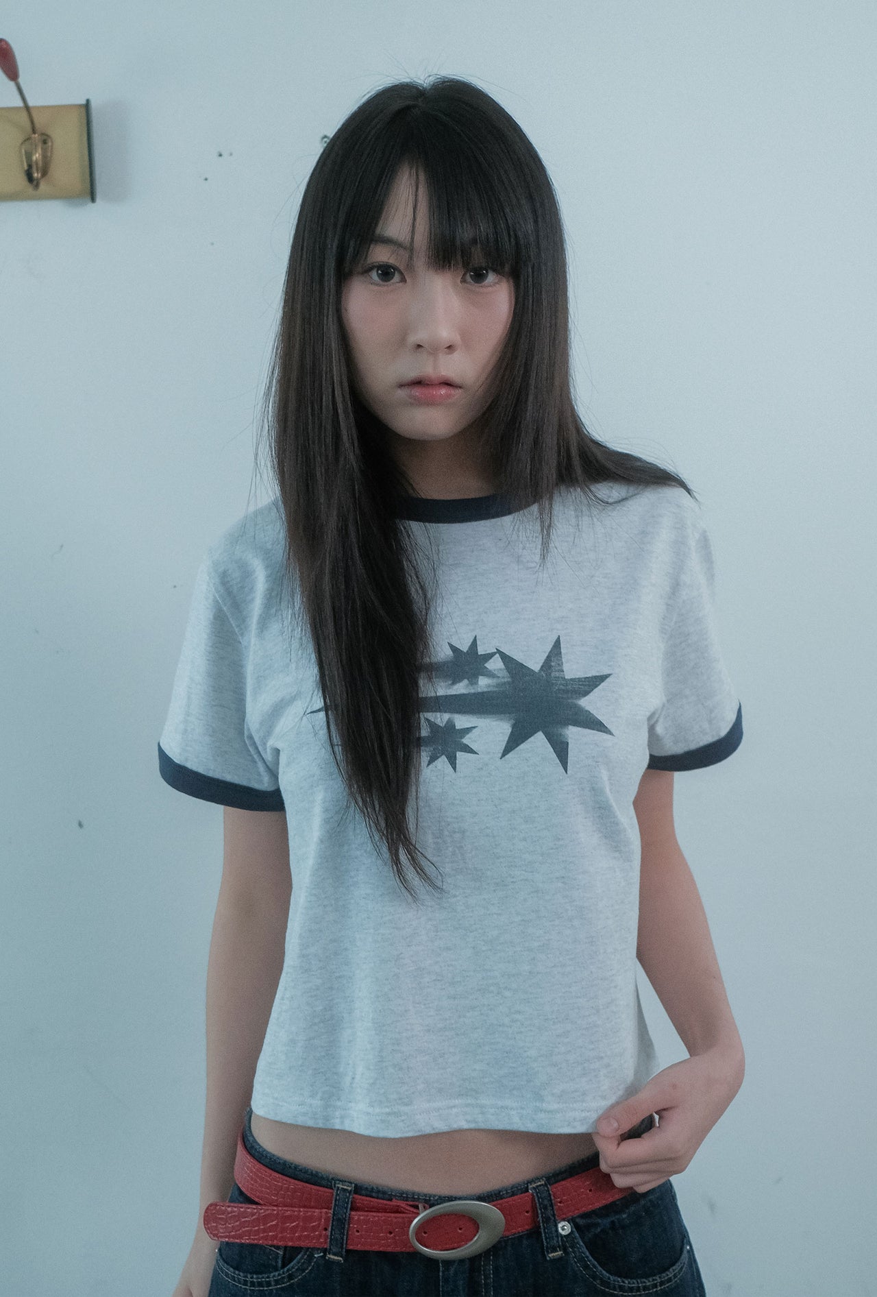 NICEGHOSTCLUB -RUSH 3STAR BASIC RINGER TEE 基本款圓領T恤 [白色] T-N217