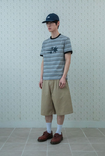 NICEGHOSTCLUB - STRIPE 3STAR BASIC RINGER TEE 條紋滾邊T恤 [灰色] T-N224