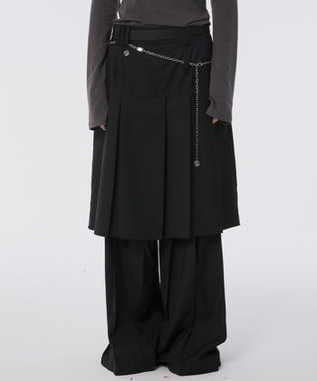 FLARE UP - Pleats Midi Skirt 褶襉中長裙 P-F215 (黑色)