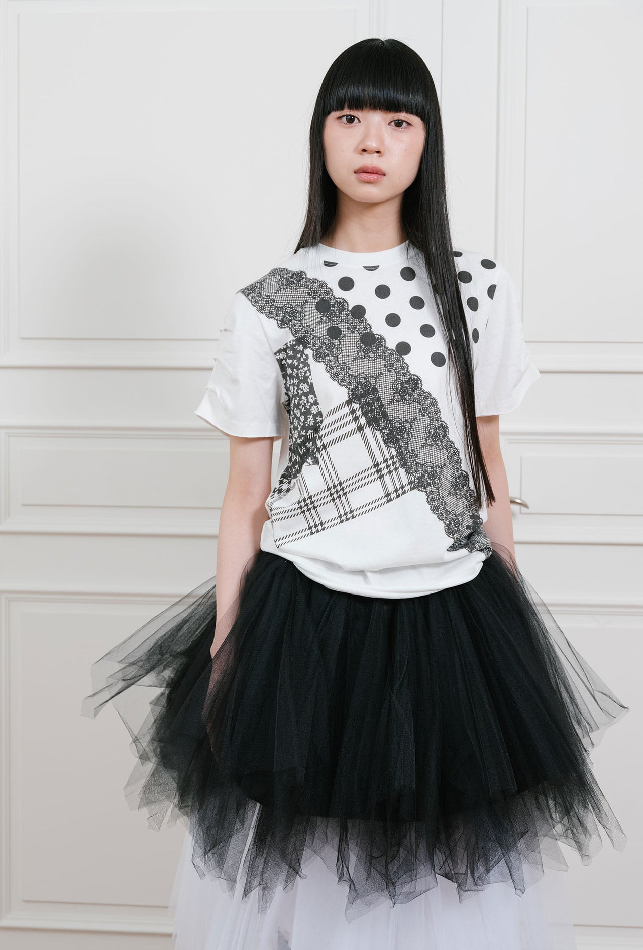 NICEGHOSTCLUB - ffats mix pattern tee [白色] T-N1038
