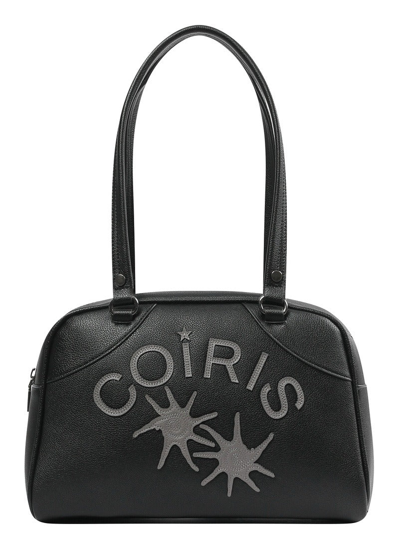 COIRIS - RODIC LEATHER PATCHWORK BOWLING BAG  (黑色）AC-C201