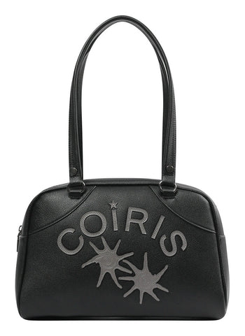 COIRIS - RODIC LEATHER PATCHWORK BOWLING BAG  (黑色）AC-C201