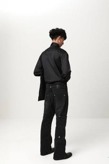 JOBDATASHEET - Basic Slim-Fit Stand-Collar Jacket with Leather Patch D58