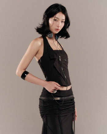 BUNNYHILL -T-B167 DARI TOP 掛脖拉鍊背心