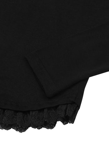 MUCENT - LACE V-NECK LONG SLEEVE T 蕾絲V領長袖T卹 T-M1106
