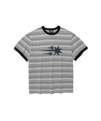 NICEGHOSTCLUB - STRIPE 3STAR BASIC RINGER TEE 條紋滾邊T恤 [灰色] T-N224