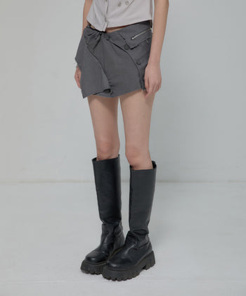 FLARE UP - Asymmetrical Layered Mini Skirt 不對稱層疊迷你裙 P-F211