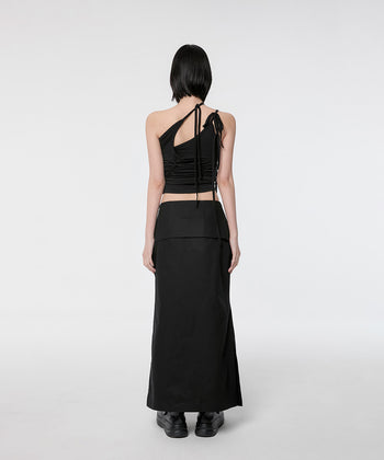 FLARE UP - Drape Layered Maxi Skirt 垂褶層疊長裙 P-F212