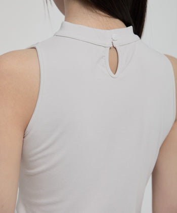 FLARE UP - Draped Sleeveless Top 垂褶無袖上衣 T-F1097 (白色)
