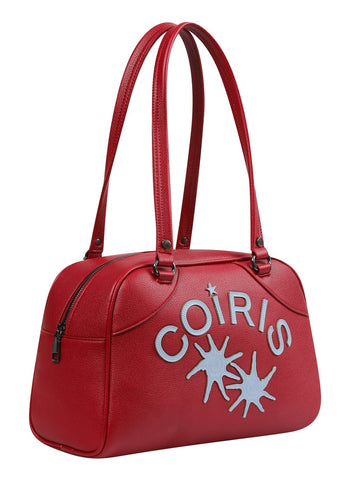 COIRIS - RODIC LEATHER PATCHWORK BOWLING BAG  (紅色）AC-C201