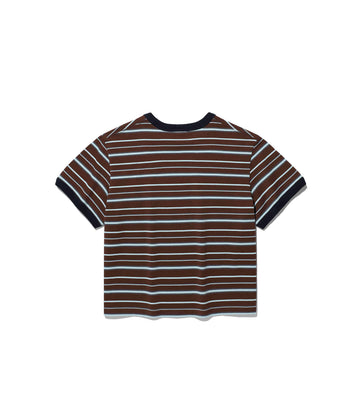 NICEGHOSTCLUB - STRIPE 3STAR BASIC RINGER TEE 條紋滾邊T恤 [棕色] T-N224
