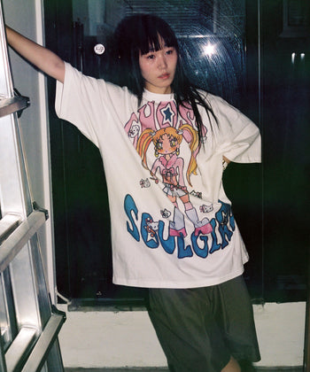 Niceghostclub - x soulpusssy cat ghostsoulgirl gyaru big big tee(白色）T-N198