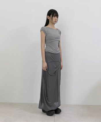FLARE UP - Layered Bustier T-Shirt 疊層胸衣T卹 T-F1090 (灰色)
