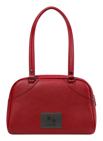 COIRIS - RODIC LEATHER PATCHWORK BOWLING BAG  (紅色）AC-C201