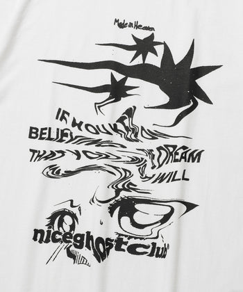 NICEGHOSTCLUB - TORNADO LOGO  PIGMENT TEE [白色] T-N1020