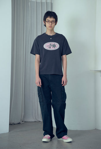 NICEGHOSTCLUB - OVAL 3STAR LOGO TEE 橢圓圖案T恤 [炭灰] T-N228