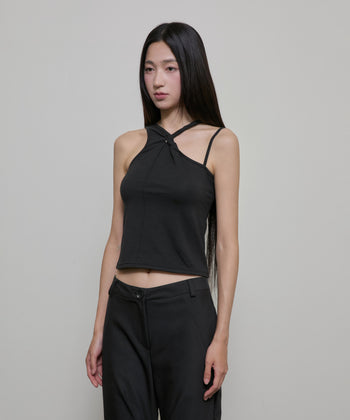 FLARE UP - Braided Sleeveless 編織無袖衫 T-F1088 (黑色)