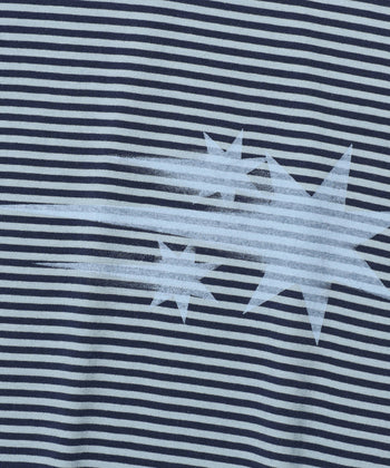 NICEGHOSTCLUB - STRIPE RUSH 3STAR RINGER CROP TEE 條紋短版T恤 [海軍藍] T-N226