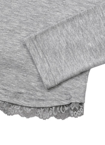 MUCENT - LACE V-NECK LONG SLEEVE T 蕾絲V領長袖T卹 T-M1106