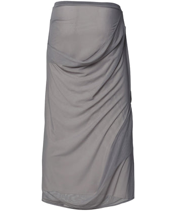 FLARE UP - Draped Mesh Layered Long Skirt 垂褶網紗層疊長裙 P-F210 (灰色)