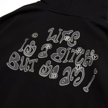 T-C151 CARRYON 26 Pre-Spring LIFE IS A BITCH Hoodie 內刷毛帽T 黑色