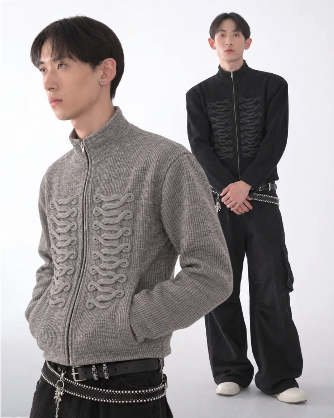 韓國宮廷風立領刺繡開衫外套  J-D220