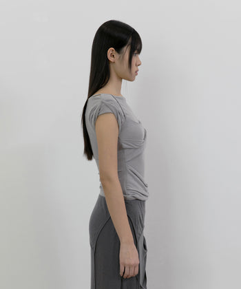 FLARE UP - Layered Bustier T-Shirt 疊層胸衣T卹 T-F1090 (灰色)