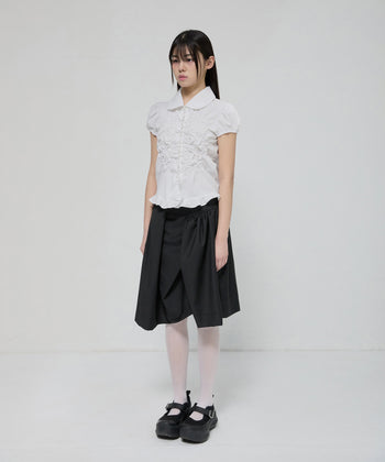FLARE UP -  Cloud Puff Blouse 雲朵泡泡袖襯衫 T-F1094 (白色)