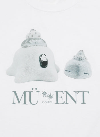 MUCENT X COIRIS MARINAE SIDE LEATHER PATCH HALF T (白色）T-C1041