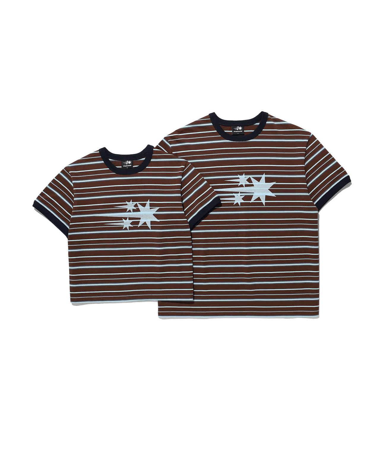 NICEGHOSTCLUB - STRIPE 3STAR BASIC RINGER TEE 條紋滾邊T恤 [棕色] T-N224