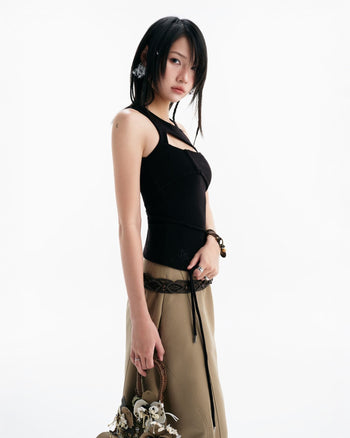 BUNNYHILL -T-B177 CONRAD SLEEVELESS TOP 鏤空背心 (黑色)