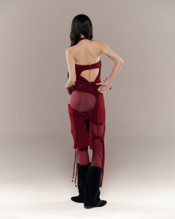 BUNNYHILL - V-B06 CHERIE HALTER TOP 露背交叉吊帶背心 (紅色)