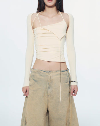 BUNNYHILL -T-B178 SANSA LONG SLEEVE TOP 長袖斜裁上衣
