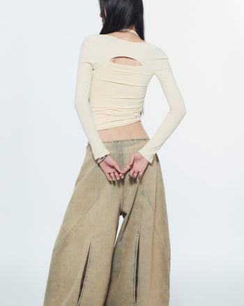 BUNNYHILL -T-B178 SANSA LONG SLEEVE TOP 長袖斜裁上衣