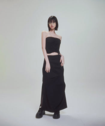FLARE UP - Drape Layered Maxi Skirt 垂褶層疊長裙 P-F212