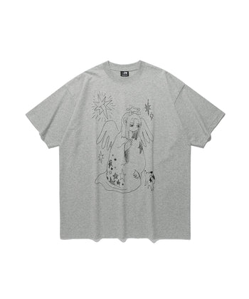 NICEGHOSTCLUB -  praying angel big big tee [灰色] T-N1034
