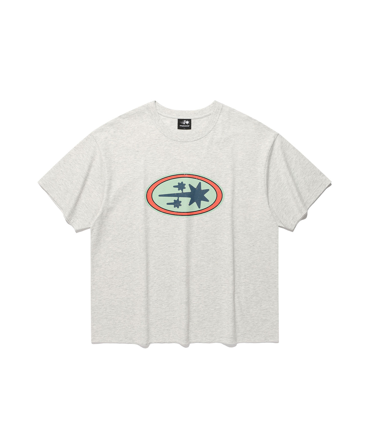 NICEGHOSTCLUB - OVAL 3STAR LOGO TEE 橢圓圖案T恤 [淺灰] T-N228