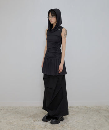 FLARE UP - Hooded High Neck Dress 連帽高領連身裙 P-F214 (黑色)