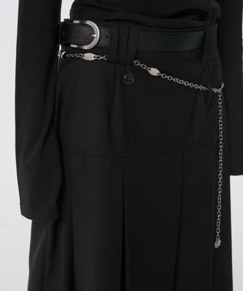 FLARE UP - Pleats Midi Skirt 褶襉中長裙 P-F215 (黑色)