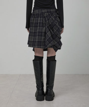 FLARE UP - Asymmetrical Draped Layered Skirt 不對稱垂褶層疊半身裙 P-F213
