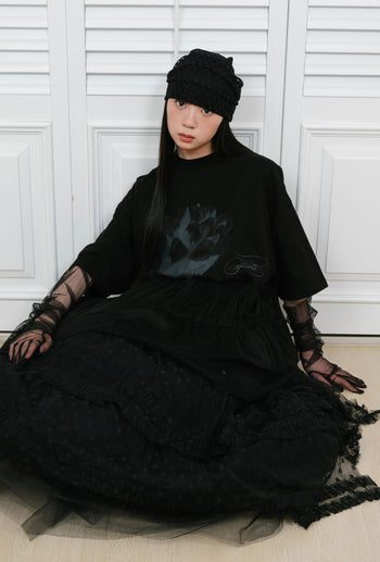 NICEGHOSTCLUB - ffats dot mesh turban beanie [黑色] AC-N67
