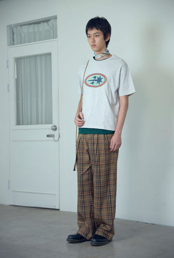 NICEGHOSTCLUB - OVAL 3STAR LOGO TEE 橢圓圖案T恤 [淺灰] T-N228