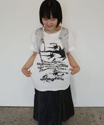 NICEGHOSTCLUB - TORNADO LOGO  PIGMENT TEE [白色] T-N1020