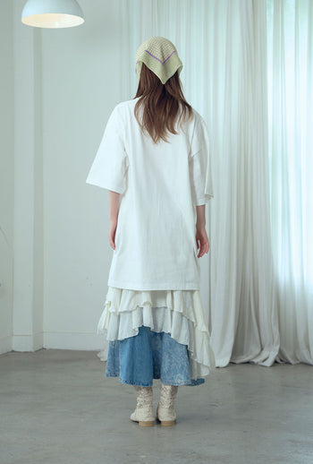 NICEGHOSTCLUB -  star shoes girl big big tee [白色] T-N1035