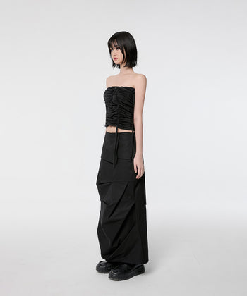 FLARE UP - Drape Layered Maxi Skirt 垂褶層疊長裙 P-F212